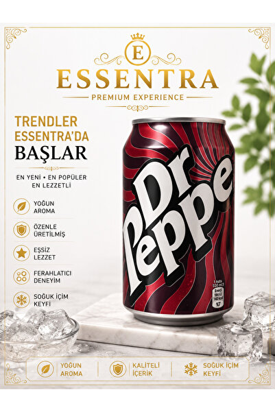 Essentra Home Dr Pepper Gazlı İçecek 330ml Gazoz Soğuk İçecek Soft Drink