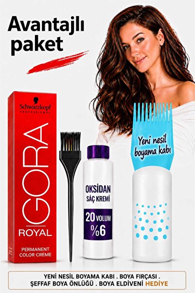 Igora Saç Boyası 6-00 Koyu Kumral Extra Doğal 1 adet + Oksidan 20vol 1 Adet