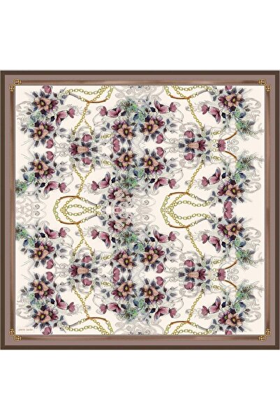 Pierre Cardin Tivil Silk Scarf 9109438 - 991 Coffee Flower Pattern (2025 Wint...