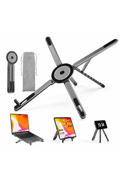 teknosepetim MacBook Stand Magsafeli Phone Stand Tripod 4in1 Portable Aluminu...