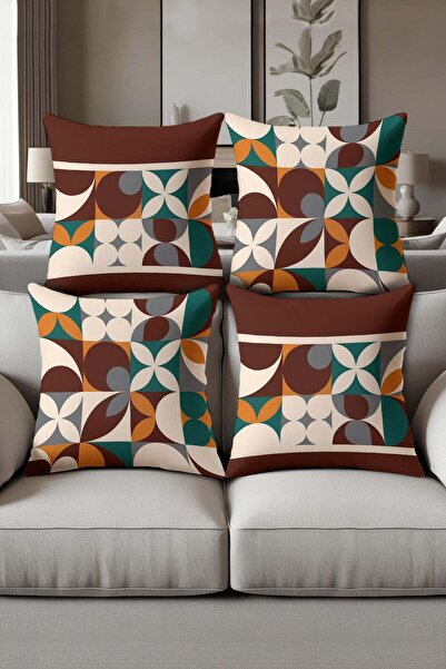 Dolce Mariee Digital Printed Soft Textured 4-Piece Throw Pillow Cover Set Krl...