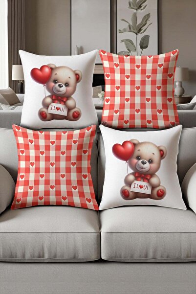 Dolce Mariee Digital Printed Soft Textured 4-Piece Throw Pillow Cover Set Krl...