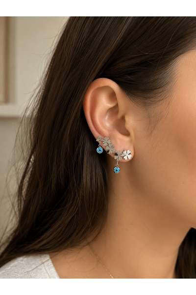 Bymiel Nazarlı Yonca Earrings – Steel Women's Earrings