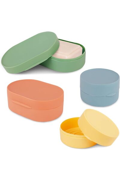 Arabest 4-Piece Travel Soap Box Set,Portable Leak-Proof Soap Dish with Lid,2 ...