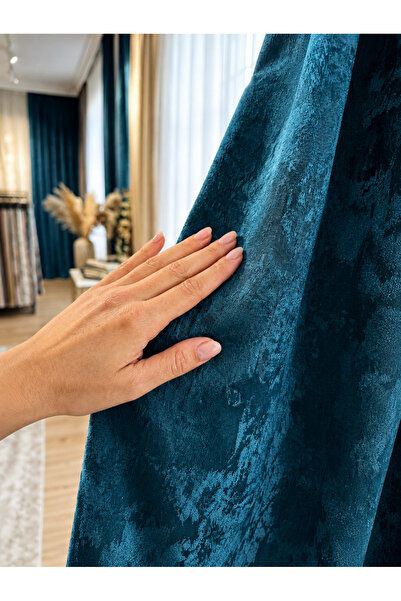 ArasyaHome Draperie de Textura Nisip Turcesc Albastru-Turcuoaz