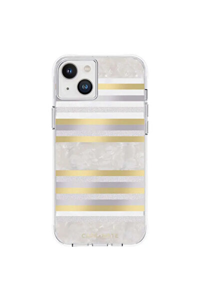 Case-Mate Pearl Stripes MagSafe - Husă iPhone 14 Plus decorată cu masă de per...