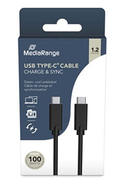 MediaRange USB-C Lade-/Datenkabel USB 3.1 10Gbit/s 1,2m sw