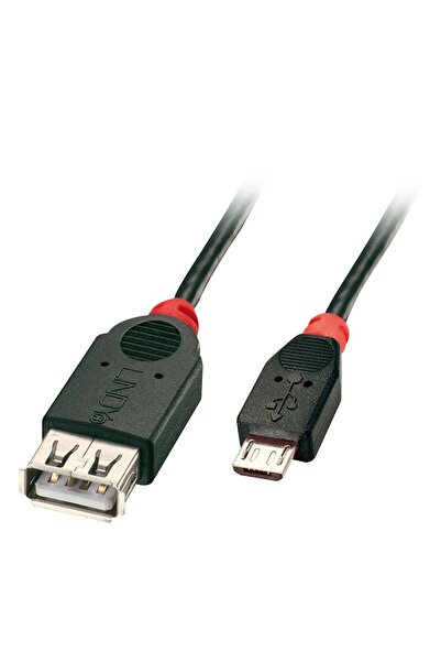 LİNDY Kabel USB microUSB - USB-A 1 m Czarny (31936)