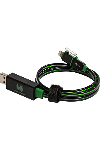 Ultron RealPower Datenkabel LED gr√ºn micro-USB auf Lightning