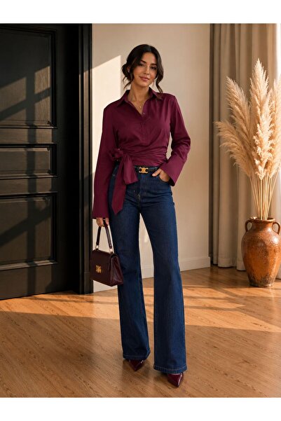 AyShop Tie-Up Crop Shirt
