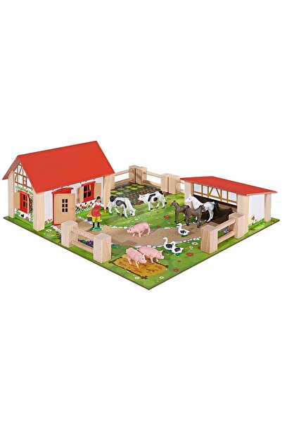 Evelise Wooden farm Eichhorn 39x36x14 cm with accessories