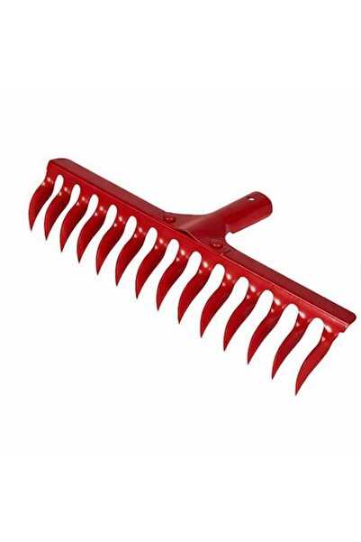 OEM Red metal rake 14 teeth, Steel rake head, For leaves, Compatible with woo...