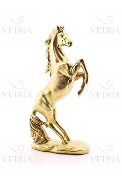 vetria Şahlanan At Figürlü Gold Renk Dekoratif Biblo Ev - Işyeri - Ofis Için Süs