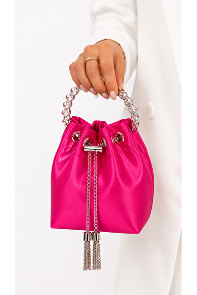 Bags Italia Μίνι γυναικεία τσάντα - κρυστάλλινη λαβή & μεταλλική αλυσίδα