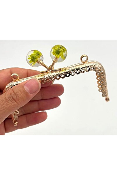 angel çanta aksesuar Clip pentru portofel de 10,5 cm, verde neon, cu flori