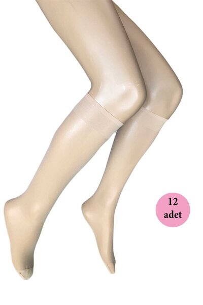 atastore2017 12 Pieces Shiny Knee-length Women's Socks 15 Denier Sahra 51
