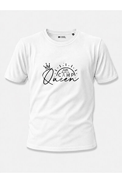 North Whiskers Camp Queen Printed 100% Cotton Women's Navy Blue Outdoor T-Shirt