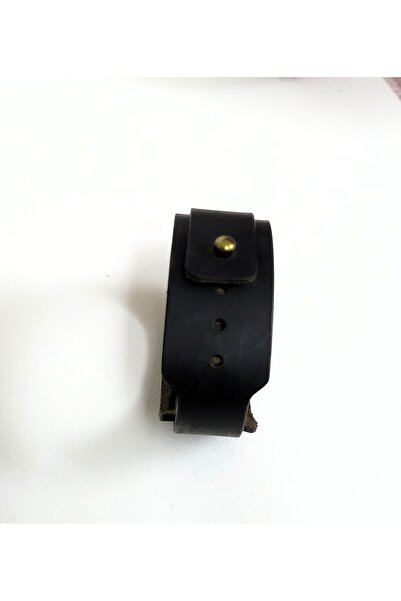 aysefe Genuine Leather Handcrafted Metal Clasp Bracelet, 3cm Wide