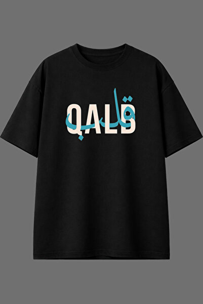 VSRN Qalb Design majica sa prednjim printom, crna, oversize