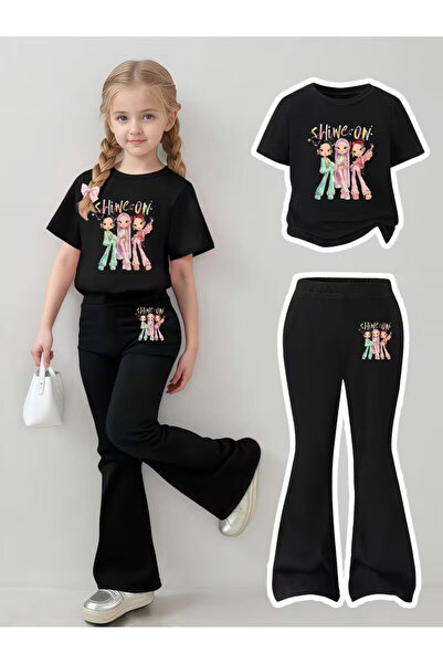 YUNAYT Set de pantaloni evazați și tricou spaniol pentru fete
