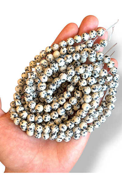 Bozhi Bead Set Dalmatian Jasper Natural Stone 8mm - Natural Stone Dalmatian