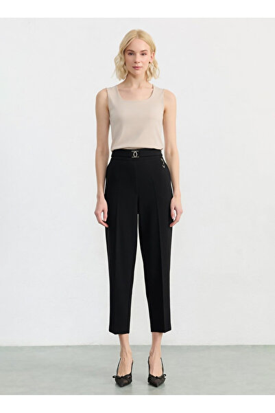Selen Siyah Kadın Standart Fit Pantolon 26YSL5576