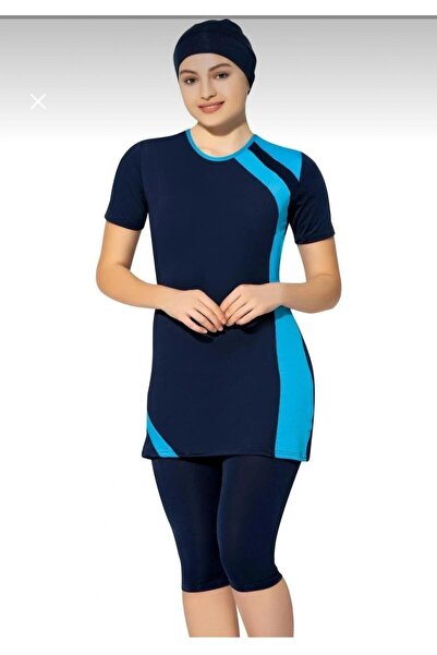 mikam Short Sleeved Capri Boneli Swimsuit Set Is Flexible in Lycra