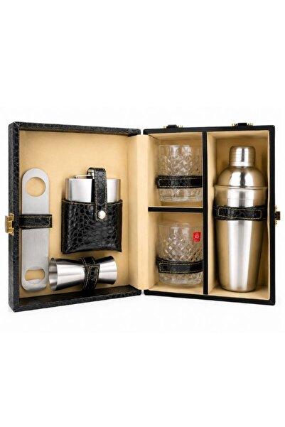 GÜMRÜK BEY Mini Portable Bar Set – Travel Bar Accessory Kit with Whiskey Glas...