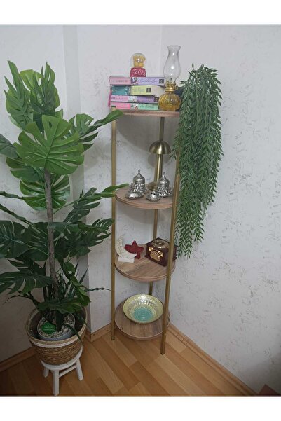 AKKAYAHOME Dekoratif 4 katlı Raflık, Çiçeklik, Köşe Rafi, Sehpa Çok Amaçlı Raf