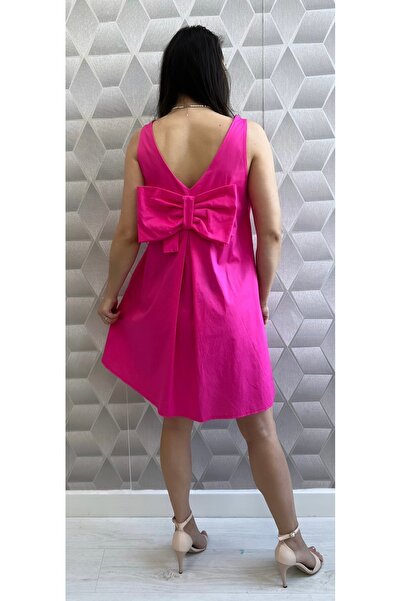 styleFlex Short Summer Dress With Pocketed and Oversized Bow on the Back, 100...