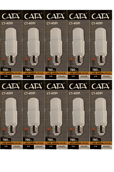 Cata CT-4091 E-27 günışığı Özel Tasarım Silindir Şeklinde LED Ampul 8W 800LM ...