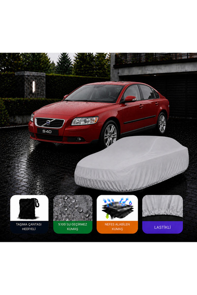 COCEM Volvo S40 Premium Araç Brandası Su Geçirmez UV Korumalı Tam Koruma Gri ...
