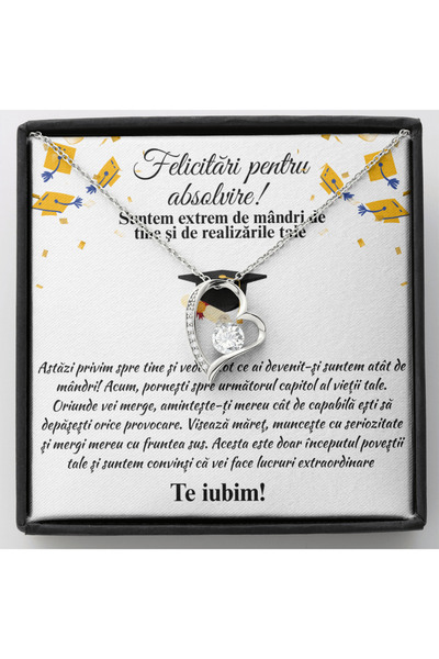 Bijuri Cadou de absolvire pentru fiică – Colier cu inimă și mesaj special, di...