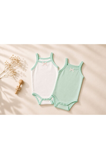 2'li mint yeşili body %100 organik pamuk