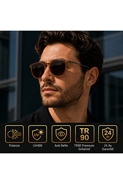 EXELİNE Col 116 New Series Polarized Men's Sunglasses-Titanium Frame-Polarize...