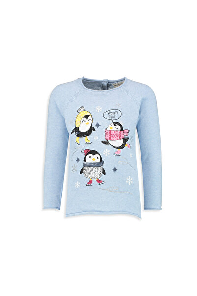 LC Waikiki Pulover tricotat de fetiță cu imprimeu pinguin
