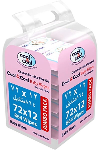 COOL & COOL Baby Wipes 72’s 6+6 Free (Pack of 12) - Alcohol Free,Paraben Free...