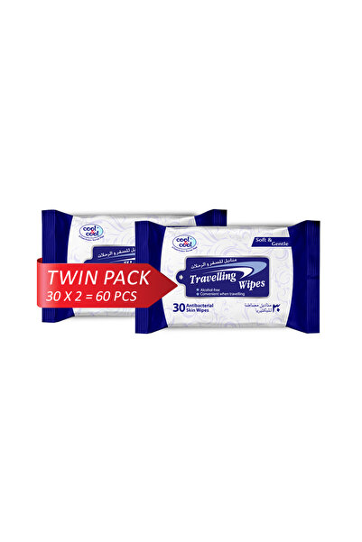 COOL & COOL Travelling Wipes - 30's (Pack of 2) - Convenient for Travel,Antib...