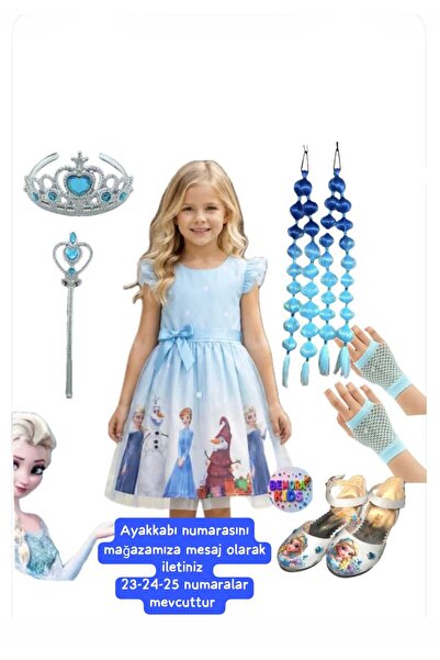 bemora kids Rochie Elsa Anna Frozen, rochie albastră, rochie imprimată Elsa A...