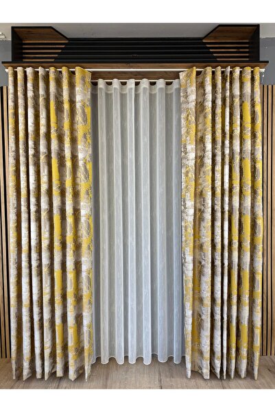ArasyaHome Bella Elegant Drapery Curtain with Fine Textured Mustard Yellow