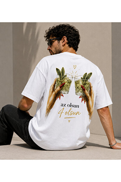 Mio Boutiques İki Kuzu Kulağı Oversize Kalıp Unisex Model T-shirt