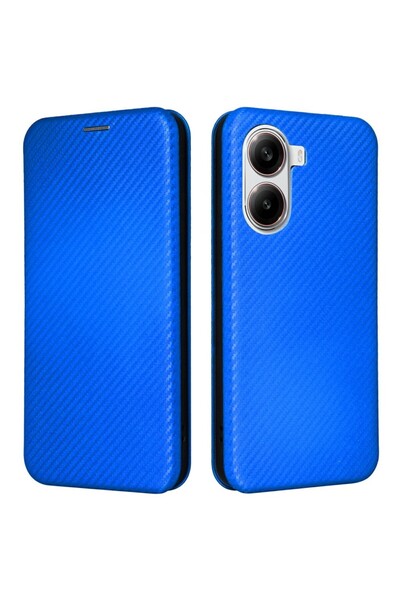 sscase Carbon Fiber Θήκη Βιβλίο Blue (Xiaomi Poco X7 Pro 5G)