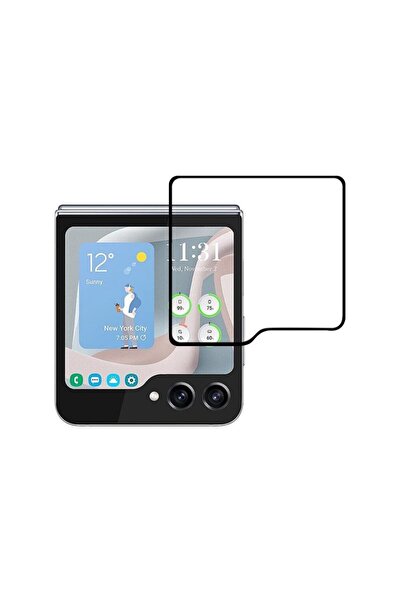 sscase Samsung Galaxy Z Flip5 5G Z Προστατευτικό Τζαμάκι πίσω Οθόνης Black