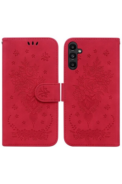 sscase Butterfly Rose Θήκη Πορτοφόλι Red (Samsung Galaxy A25 5G)