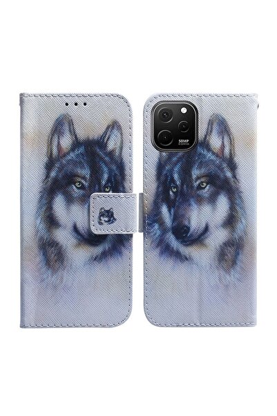 sscase Coloured Drawing Θήκη Πορτοφόλι White Wolf (Huawei Nova Y61)