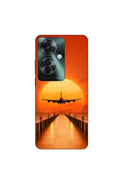 OEM Husa compatibila cu Oppo Reno11 F 5G Silicon Gel Tpu Model Airplane Sunset