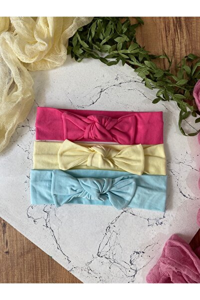 Miniko Butik Tavşan Kulak Penye Bebek Saç Bandı 3'lü