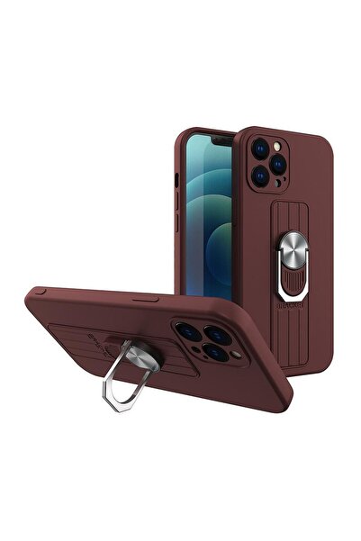 sscase Ring Case θήκη Σιλικόνης με Δαχτυλίδι Συγκράτησης Brown (Apple iPhone ...