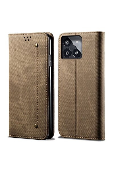 sscase Denim Texture Θήκη Βιβλίο Khaki (Xiaomi Poco X6 Pro 5G)