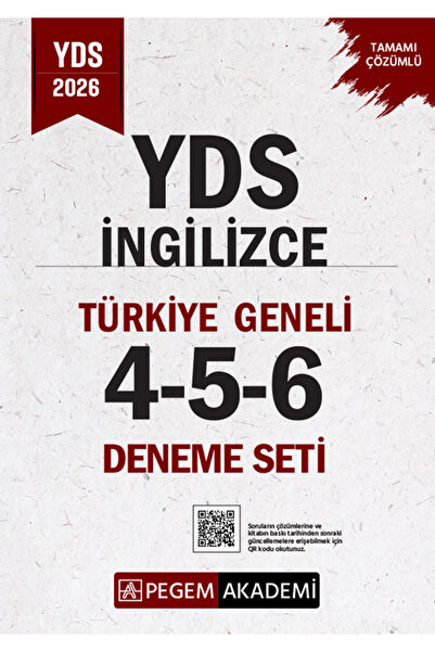 Pegem Akademi Yayıncılık 2026 YDS İngilizce Tamamı Çözümlü Türkiye Geneli 4-5...